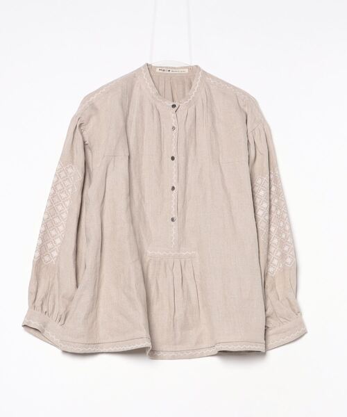 「chambre de charme」 長袖ブラウス FREE グレー レディース