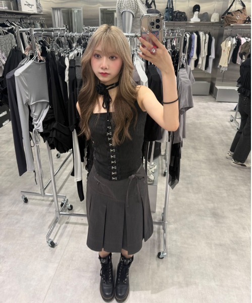 タンクトップ ノースリーブ 「SETUP‐EXE」LACE HOOK SLEEVELESS / 「セットアップエグゼ」レースフックタンクトップ レディ