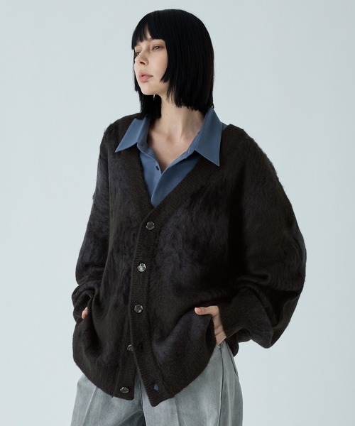 VELNUS カーディガン 「VELNUS」Abstract Loose Shaggy Design
