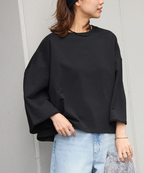 tシャツ 「WEB限定再入荷！」ルーズなシルエットが大人可愛い。バイオミニ裏毛ルーズプルオーバー レディース