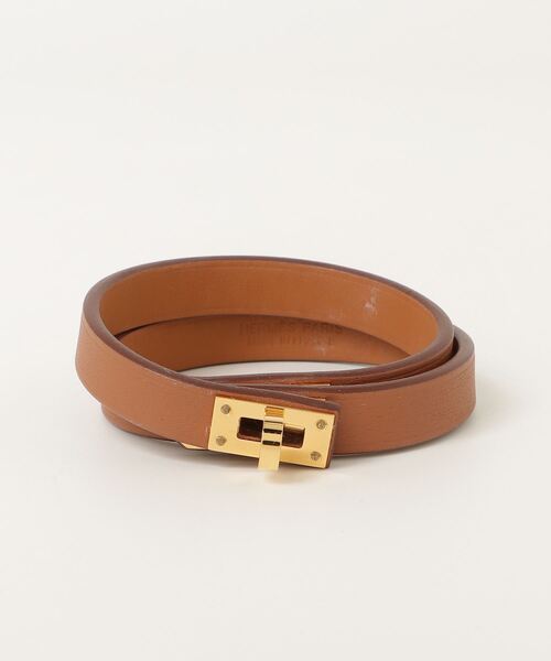 エルメス　HERMES ケリー　ブレスレット　ドゥブルトゥール　ダークブラウン HERMES エルメス レザー ブレスレット ケリー ドゥブルトゥール