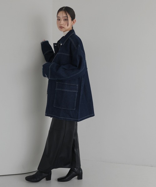 hellam（ヘラム） デニムジャケット gジャン デニムミドルカバーオール