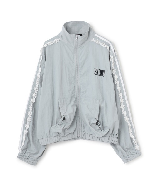 GALENA　ホワイト レース ライン袖　フード付き　パーカー　ブルゾン by LOVEiT ブルゾン アウター レースラインパーカー キッズ 子供服