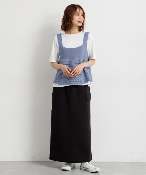 studio CLIP tシャツ ニットビスチェ×Tシャツセット レディース