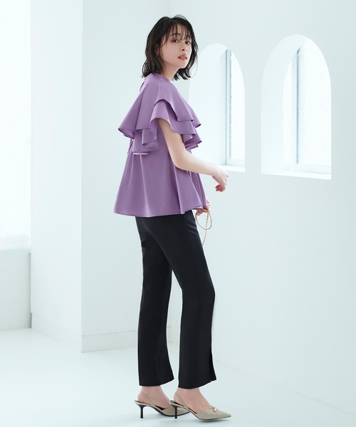 「RUIRUE BOUTIQUE」 ノースリーブブラウス M ネイビー レディース_画像9