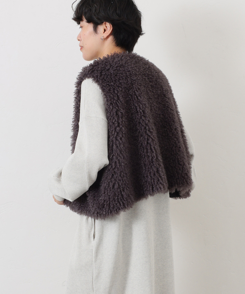 試着程度⭐️ジャーナルスタンダードラックス カーリーショートベスト／グレー／F 追加》カーリーショートベスト（ベスト）｜journal standard luxe