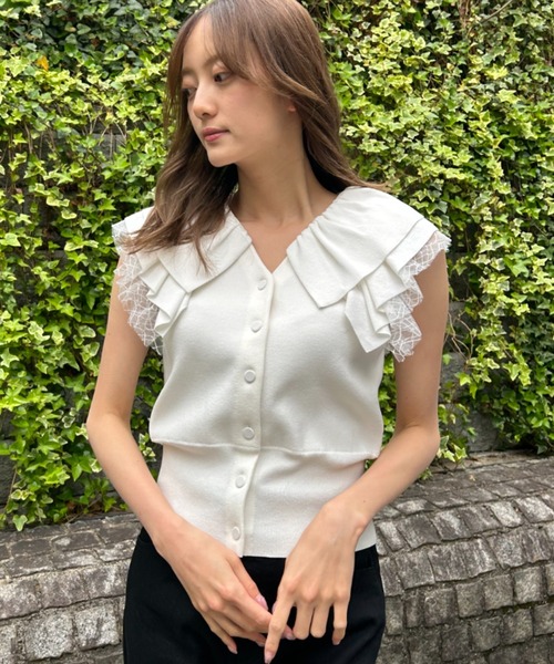 「CELFORD」 ニットベスト FREE ブラック レディース_画像6