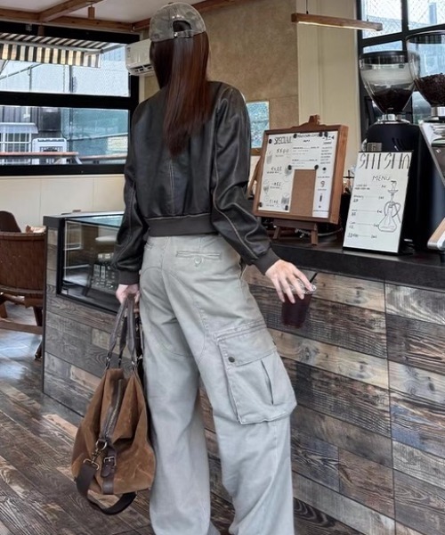 CELENA BEATS ma1 ma-1 フェイクレザー ショート丈 MA-1 アウター