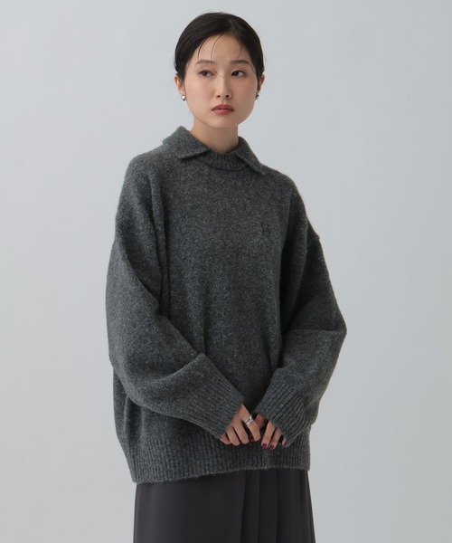 LEPSIM（レプシィム） ニット セーター 5ゲージ襟レイヤープルオーバー