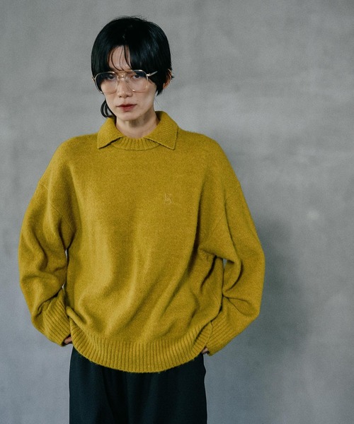 LEPSIM（レプシィム） ニット セーター 5ゲージ襟レイヤープルオーバー