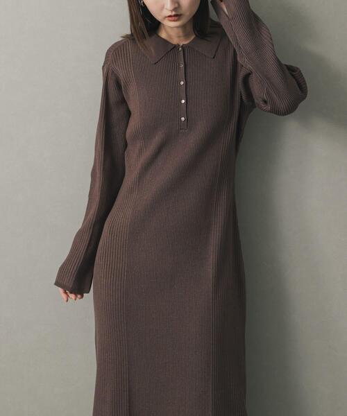 SENSE OF PLACE by URBAN RESEARCH ワンピース エリツキリブニット