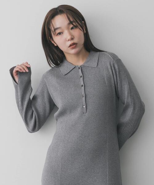 SENSE OF PLACE by URBAN RESEARCH ワンピース エリツキリブニット