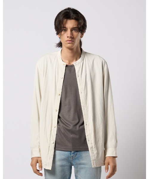 wjk シャツ band collar shirt coat メンズ : ZOZOTOWN Yahoo!店