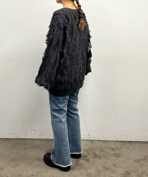 NAO（ナオ） カーディガン 「NAO」フリンジVネックカーディガン