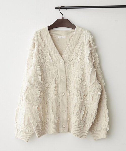 NAO（ナオ） カーディガン 「NAO」フリンジVネックカーディガン