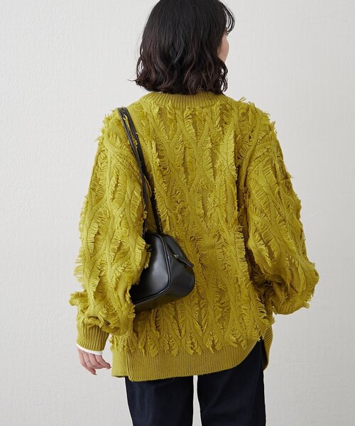 NAO（ナオ） カーディガン 「NAO」フリンジVネックカーディガン