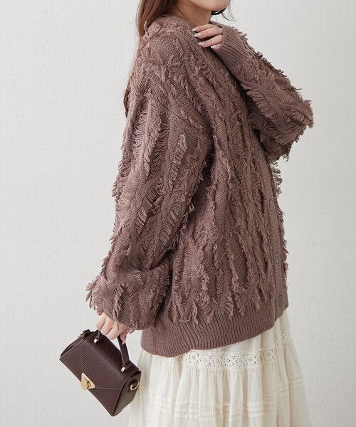 NAOページ NAO（ナオ） カーディガン 「NAO」フリンジVネックカーディガン