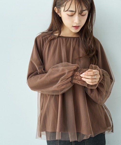 mil（ミル） tシャツ チュールレイヤードトップス「588106
