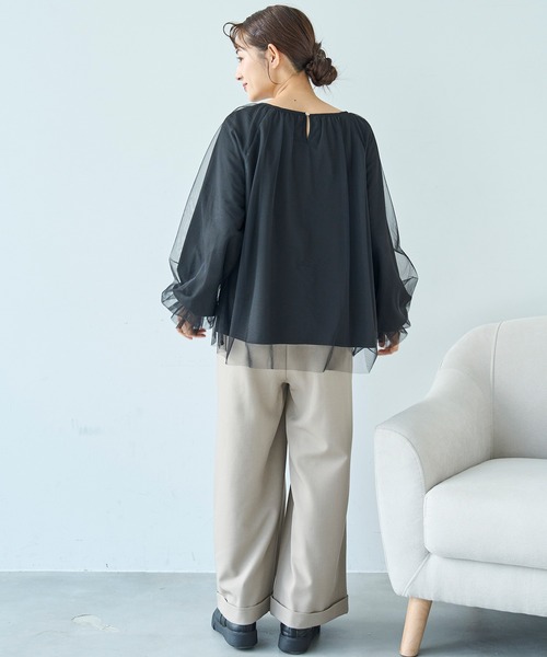 mil（ミル） tシャツ チュールレイヤードトップス「588106