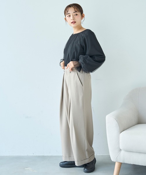 mil（ミル） tシャツ チュールレイヤードトップス「588106