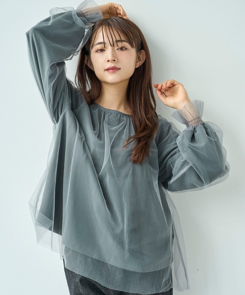 mil（ミル） tシャツ チュールレイヤードトップス「588106