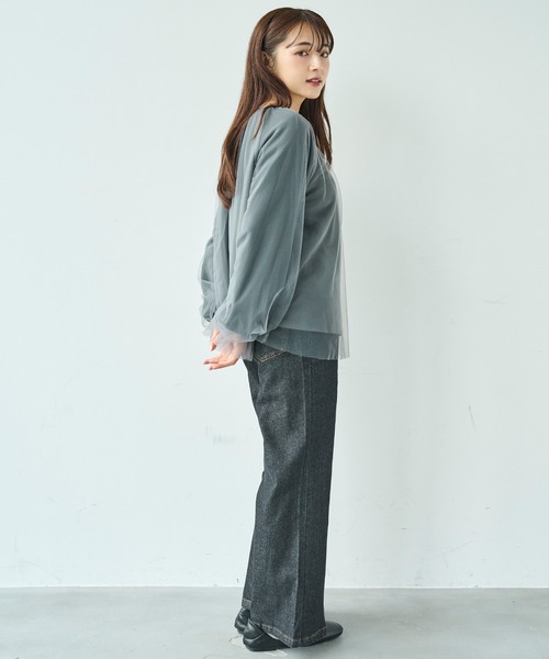 mil（ミル） tシャツ チュールレイヤードトップス「588106