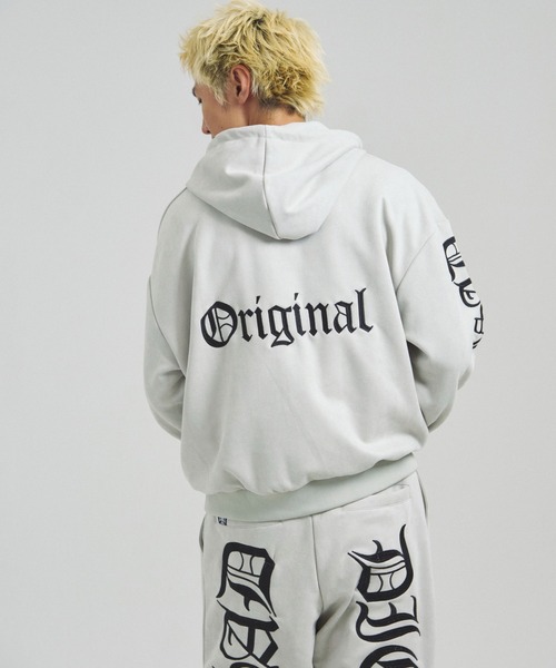GALLIS ADDICTION パーカー GA SUEDE OE刺繍 ZIP-HOODIE メンズ