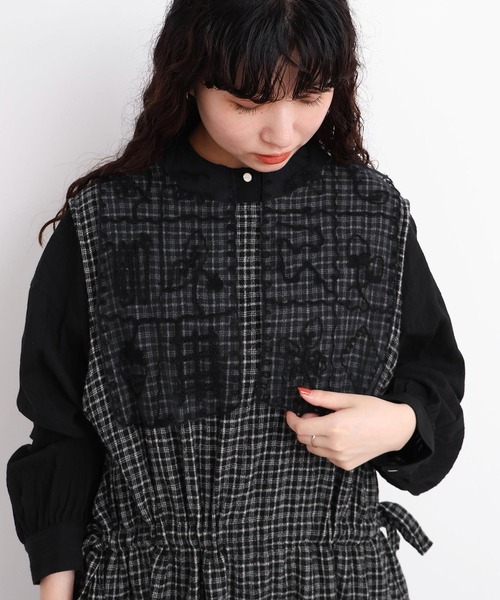 l'atelier du savon○いちごコード刺繍しかく襟チュニックブラウス l'atelier du savon（アトリエドゥサボン） ブラウス シャツ _いちご