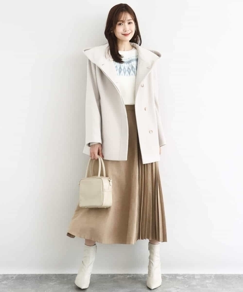 MK MICHEL KLEIN（エムケー ミッシェルクラン） スカート 部分プリーツ