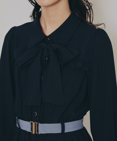 REDYAZEL（レディアゼル） ワンピース プリーツボウタイシャツロング