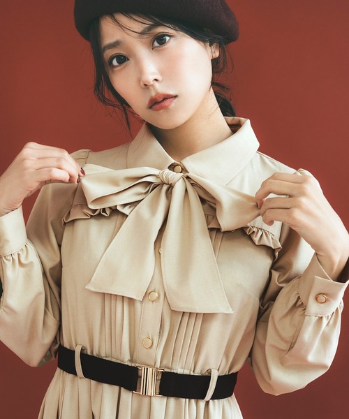 REDYAZEL（レディアゼル） ワンピース プリーツボウタイシャツロング