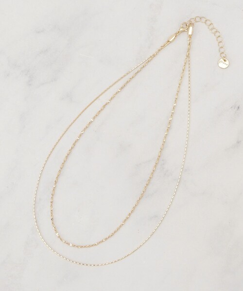 grove（グローブ） ネックレス 2連キラキラデザインチェーンネックレス