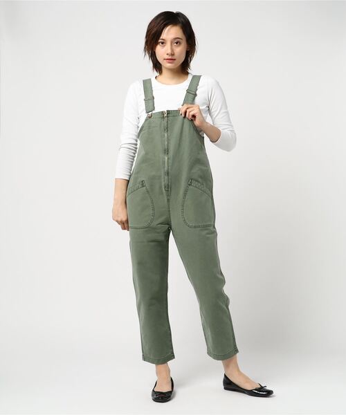 「JACK & MARIE」 オーバーオール「UNIVERSAL OVERALLコラボ」 FREE オリーブドラブ レディース_画像5