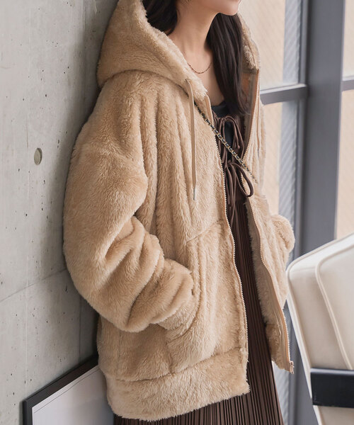 KOBE LETTUCE（神戸レタス） パーカー ファーフリースジップアップ