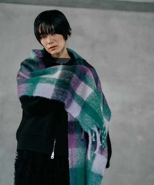 LEPSIM（レプシィム） ストール マフラー チェック太フリンジストール