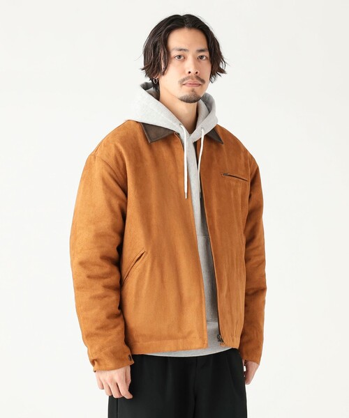 ジャケット・アウター BEAMS FAKE SUEDE ZIP BLOUSON CAMEL B：MING by BEAMS（ビーミング by ビームス） ブルゾン アウター