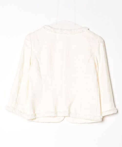 美品　M premier BLACK ノーカラージャケット ホワイト M-premierBLACK ノーカラージャケット ホワイト 36