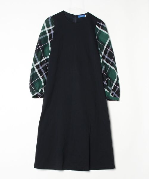 ブルーレーベルクレストブリッジネイビー 長袖 ひざ丈ワンピース38 BLUE LABEL CRESTBRIDGE（ブルーレーベルクレストブリッジ） 長袖