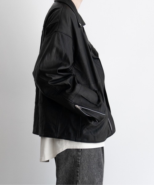 Casper John（キャスパージョン） レザージャケット SMALL ブラック