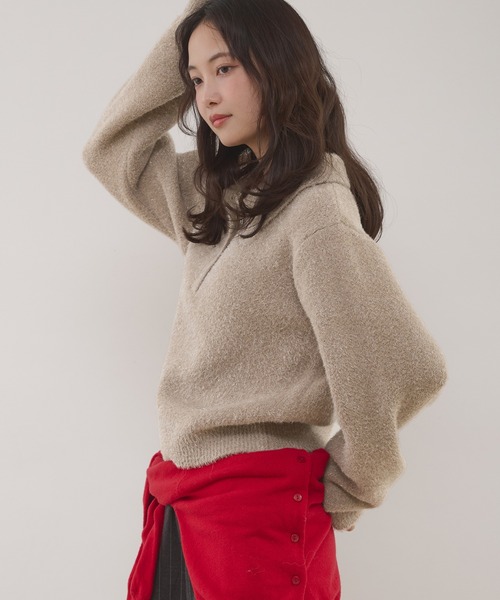 MUHET（ミュエータ） ニット セーター glitter shaggy polo knit