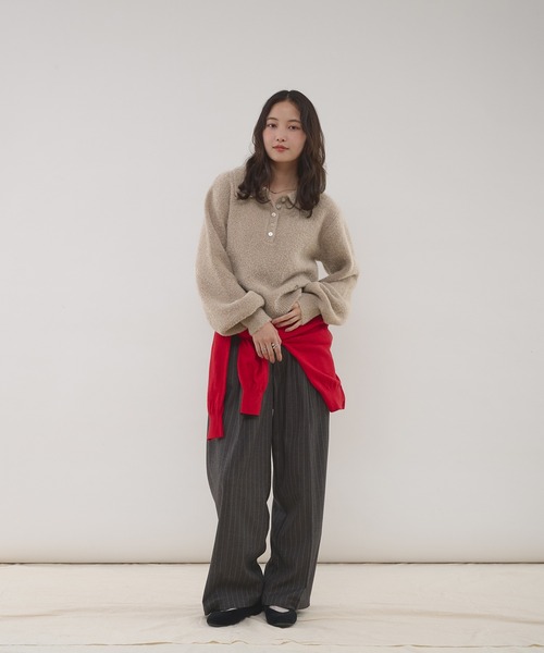 MUHET（ミュエータ） ニット セーター glitter shaggy polo knit