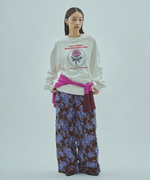 ローズバッド（ROSE BUD）/mag．by c/FLOWER JACQUARD PANTS ROSE BUD（ローズバッド） パンツ (mag.by c)FLOWER JACQUARD PANTS