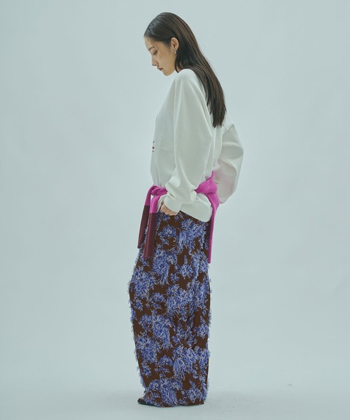 ローズバッド（ROSE BUD）/mag．by c/FLOWER JACQUARD PANTS ROSE BUD（ローズバッド） パンツ (mag.by c)FLOWER JACQUARD PANTS