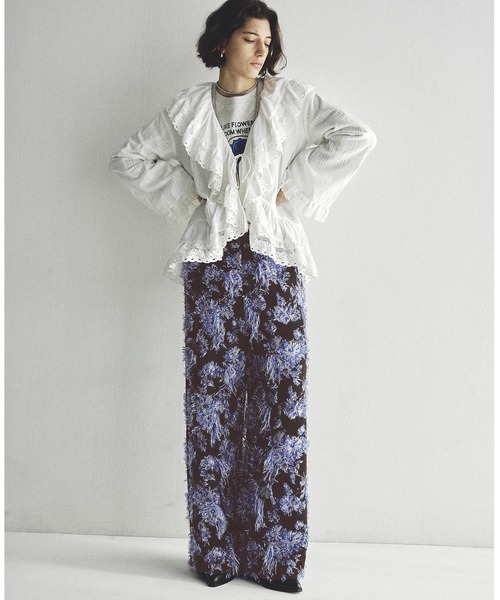 ROSE BUD（ローズバッド） パンツ (mag.by c)FLOWER JACQUARD PANTS