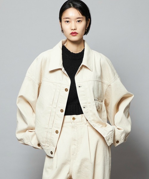 d*p様 春物Lee リー.ベージュ.オフホワイト デニムジャケット XL=42 Lee（リー） デニムジャケット gジャン Lee/リー「101周年記念モデル