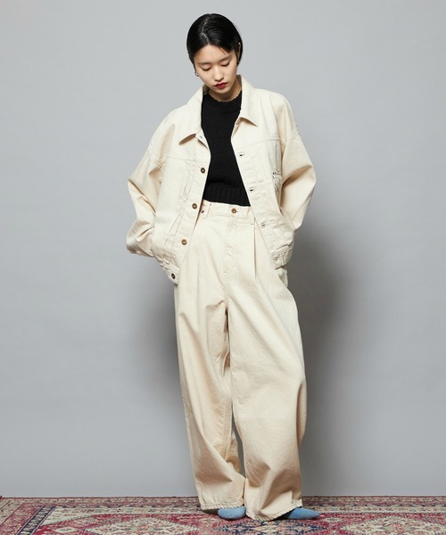 d*p様 春物Lee リー.ベージュ.オフホワイト デニムジャケット XL=42 MEN'S BIGI（メンズビギ） デニムジャケット gジャン 「LEE/リー」別注