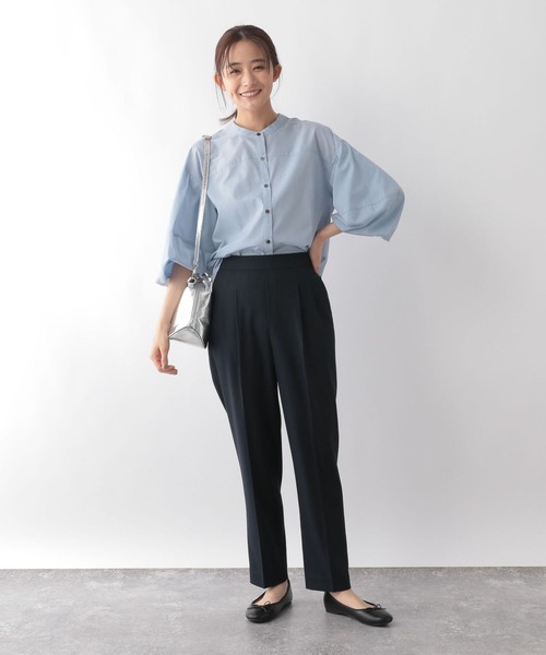 「GLOBAL WORK」 7分袖ブラウス LARGE グレー レディース_画像2