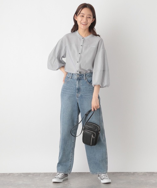 「GLOBAL WORK」 7分袖ブラウス LARGE グレー レディース_画像6
