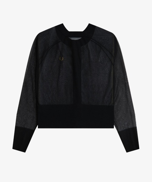 70s80s FRED PERRY フレッドペリー カーディガン ウールアクリル FRED PERRY（フレッドペリー） ニット セーター Sheer Cardigan