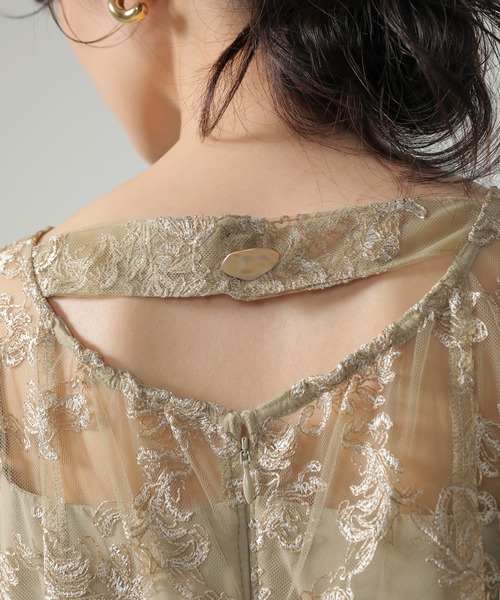 「Kana」 7分袖ワンピース M ネイビー レディース_画像2